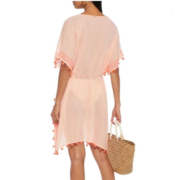 New SEAFOLLY Tasseled embroidered cotton-gauze kaftan
Color: Peach
Size: ONESIZE - Picture 2 of 4